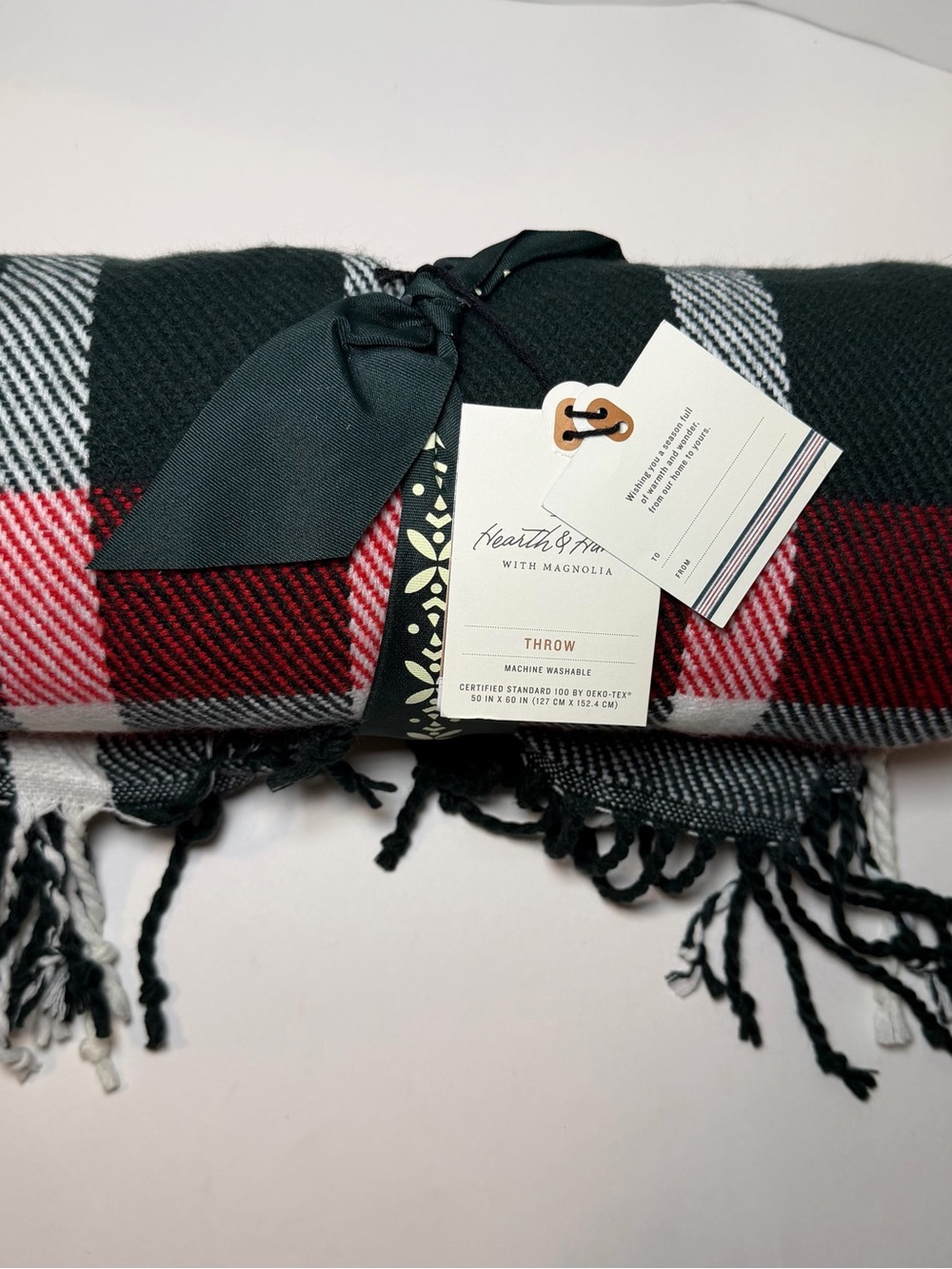 Hearth & Home with Magnolia Throw Plaid Christmas Colors